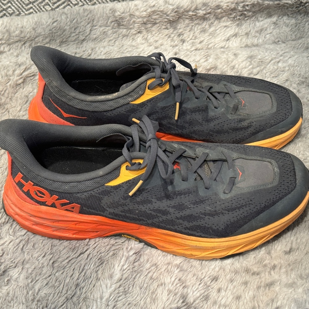 HOKA Men's Speedgoat 5 Trail Running Shoes Castlerock/Flame Sneaker for Men Boys